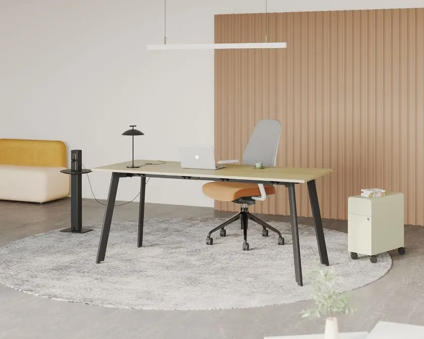 Horseshoe-leg benching and office desk — EASY, view 2