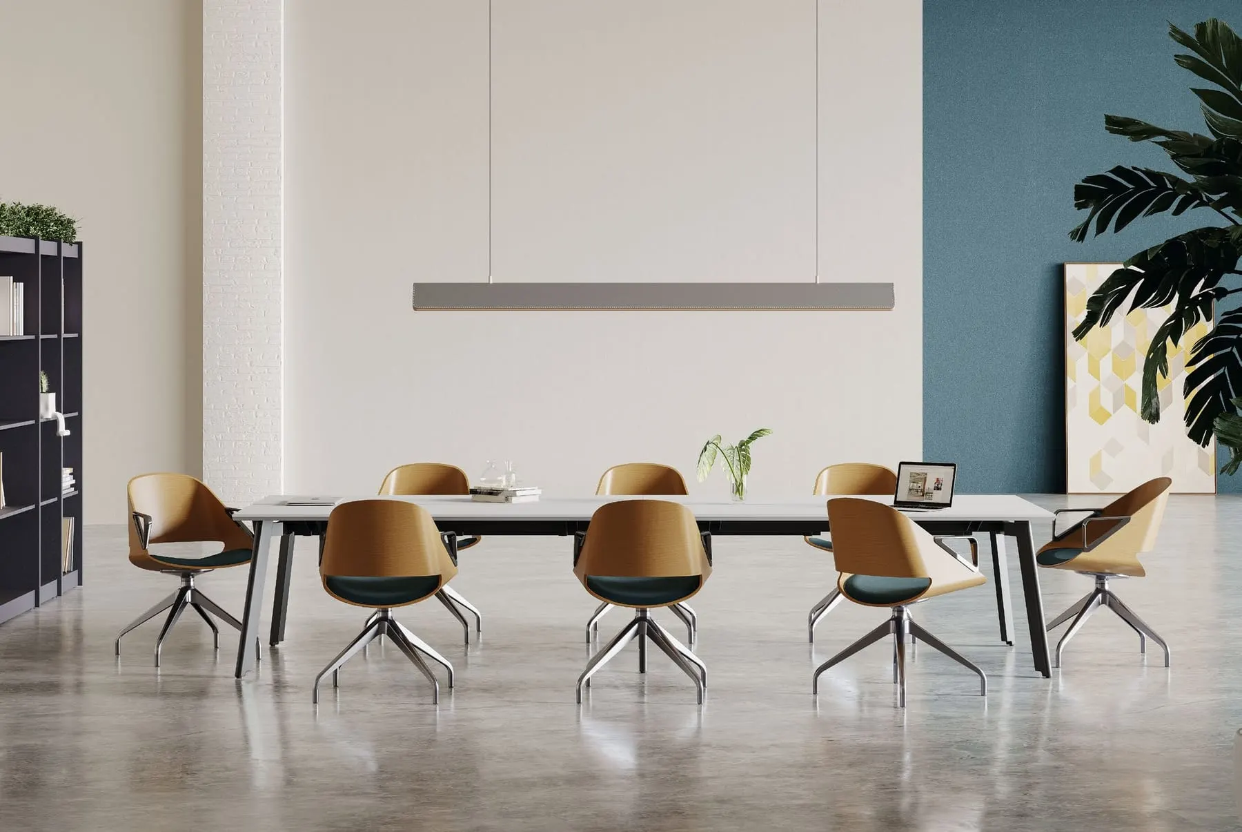 Wood veneer shell conference and guest chair — KUPP, view 2