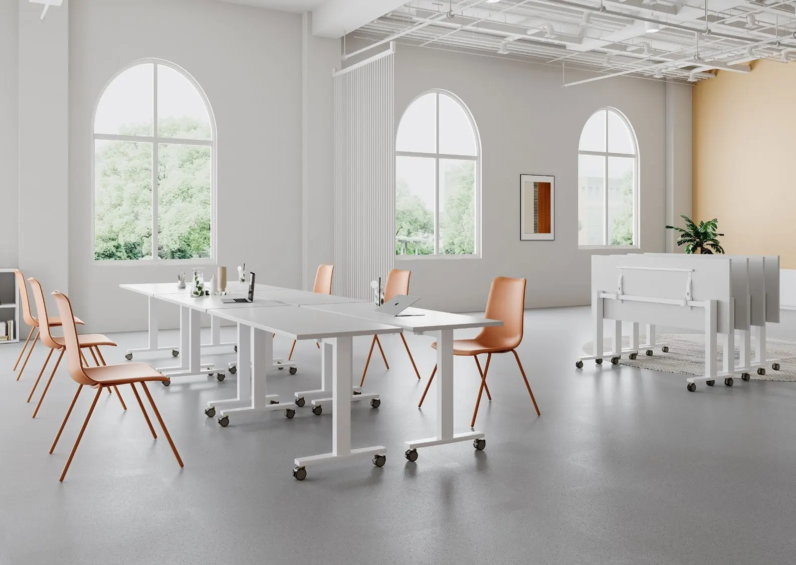 Flip-top nesting training table — TRAINI, view 2