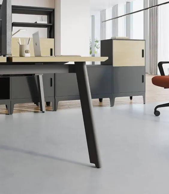 Horseshoe-leg benching and office desk — EASY, view 3
