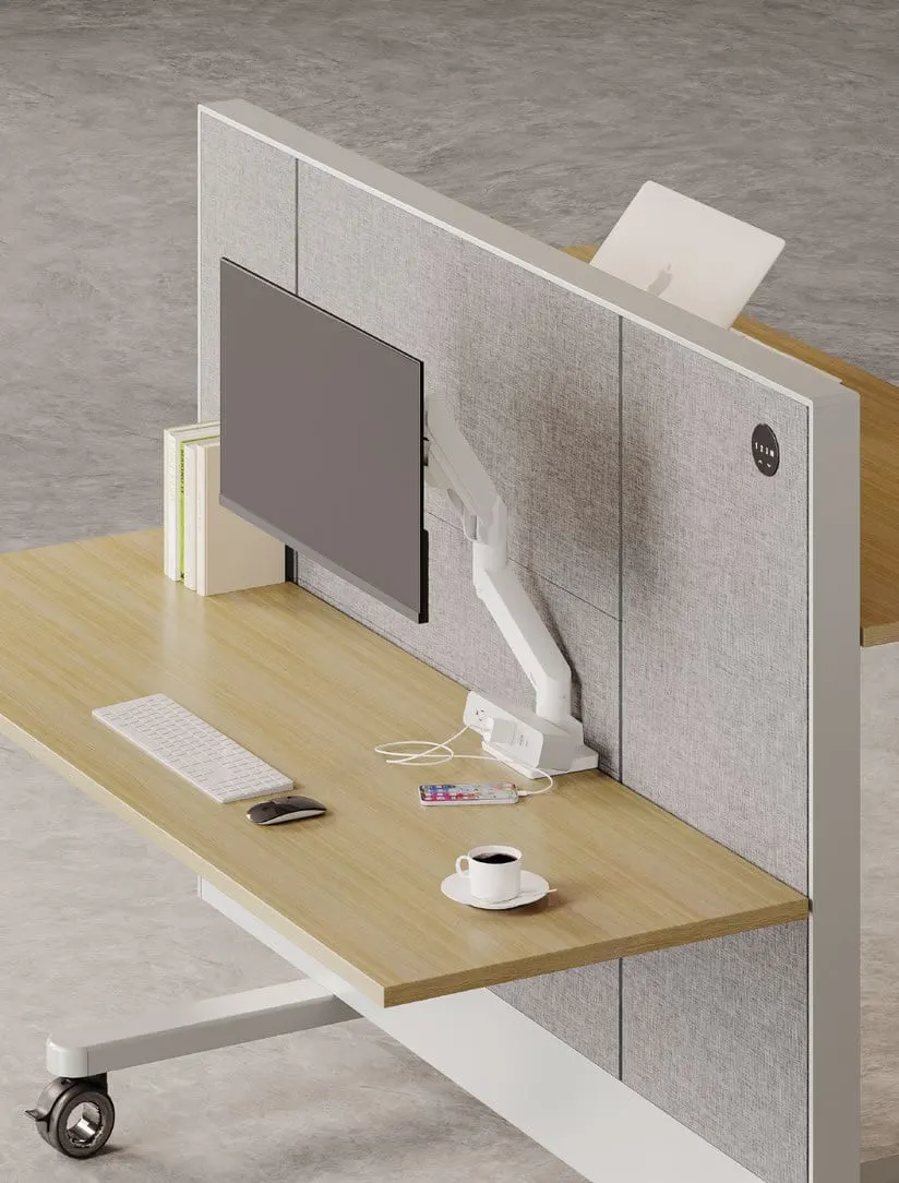 Mobile height-adjustable panel workstation — HA, view 4